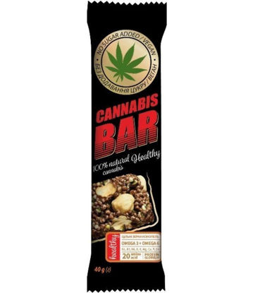 Фото Батончик-мюсли ТМ Cannabis Bar з фундуком + семена канабиса 40 г